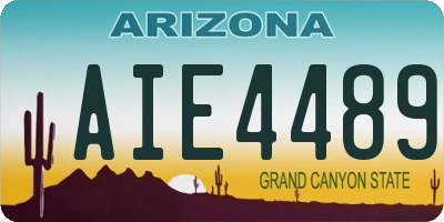 AZ license plate AIE4489