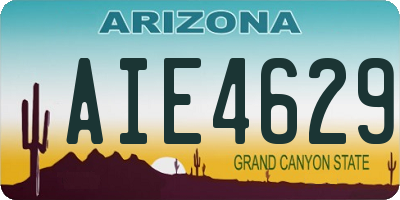 AZ license plate AIE4629