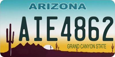 AZ license plate AIE4862