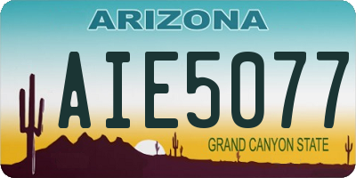 AZ license plate AIE5077