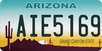 AZ license plate AIE5169