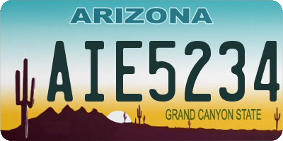 AZ license plate AIE5234