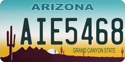 AZ license plate AIE5468