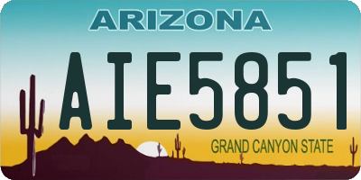 AZ license plate AIE5851