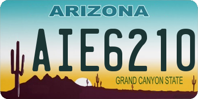 AZ license plate AIE6210