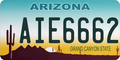 AZ license plate AIE6662