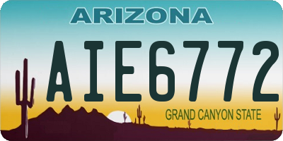 AZ license plate AIE6772