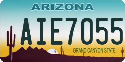 AZ license plate AIE7055