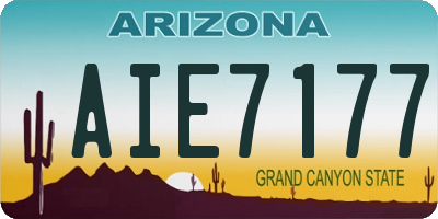 AZ license plate AIE7177
