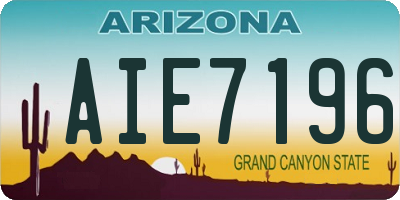 AZ license plate AIE7196