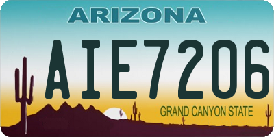 AZ license plate AIE7206