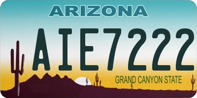 AZ license plate AIE7222