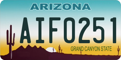 AZ license plate AIF0251