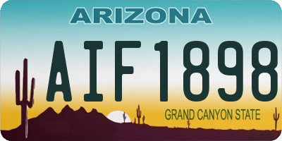 AZ license plate AIF1898