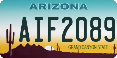 AZ license plate AIF2089