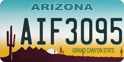 AZ license plate AIF3095