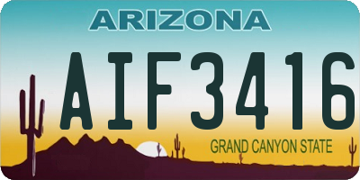 AZ license plate AIF3416