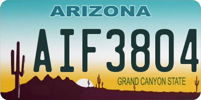 AZ license plate AIF3804