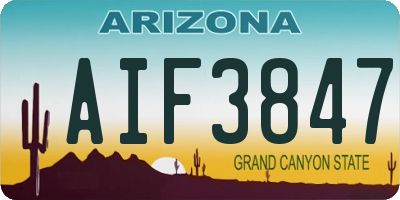 AZ license plate AIF3847