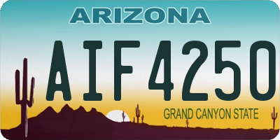 AZ license plate AIF4250