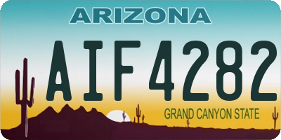 AZ license plate AIF4282