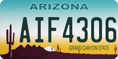 AZ license plate AIF4306