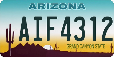 AZ license plate AIF4312