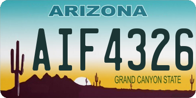 AZ license plate AIF4326