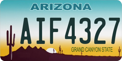 AZ license plate AIF4327