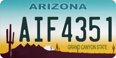 AZ license plate AIF4351