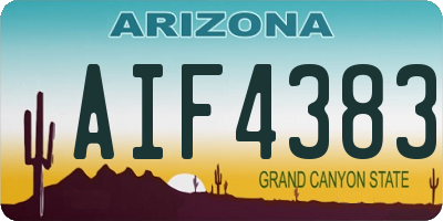 AZ license plate AIF4383