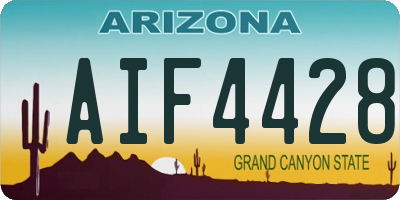 AZ license plate AIF4428