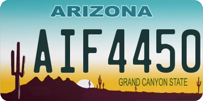 AZ license plate AIF4450