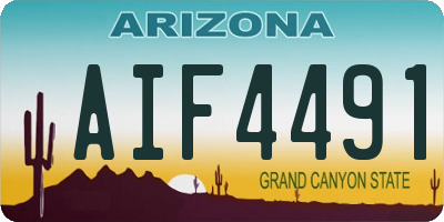 AZ license plate AIF4491