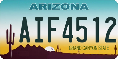 AZ license plate AIF4512