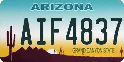 AZ license plate AIF4837
