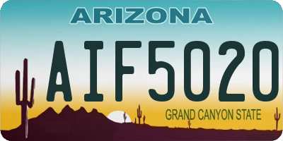 AZ license plate AIF5020