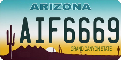 AZ license plate AIF6669