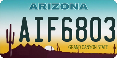 AZ license plate AIF6803