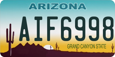 AZ license plate AIF6998