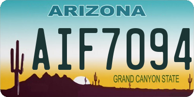 AZ license plate AIF7094