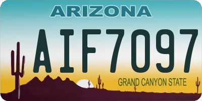 AZ license plate AIF7097