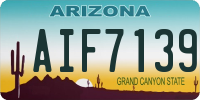 AZ license plate AIF7139