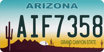 AZ license plate AIF7358