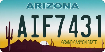 AZ license plate AIF7431