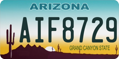 AZ license plate AIF8729