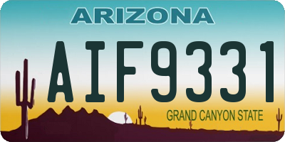 AZ license plate AIF9331