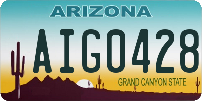 AZ license plate AIG0428