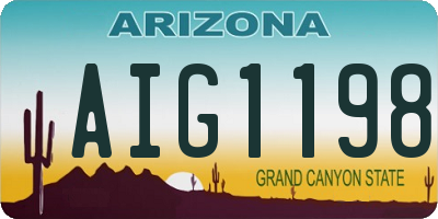 AZ license plate AIG1198