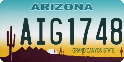 AZ license plate AIG1748